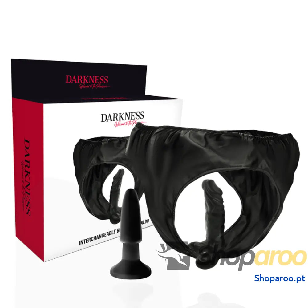 DARKNESS CALÇA COM PLUG E VIBRADOR INTERCAMBIÁVEL