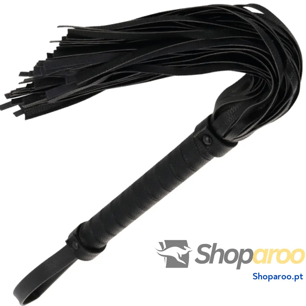 DARKNESS - CHICOTE BONDAGE PRETO 42CM COURO