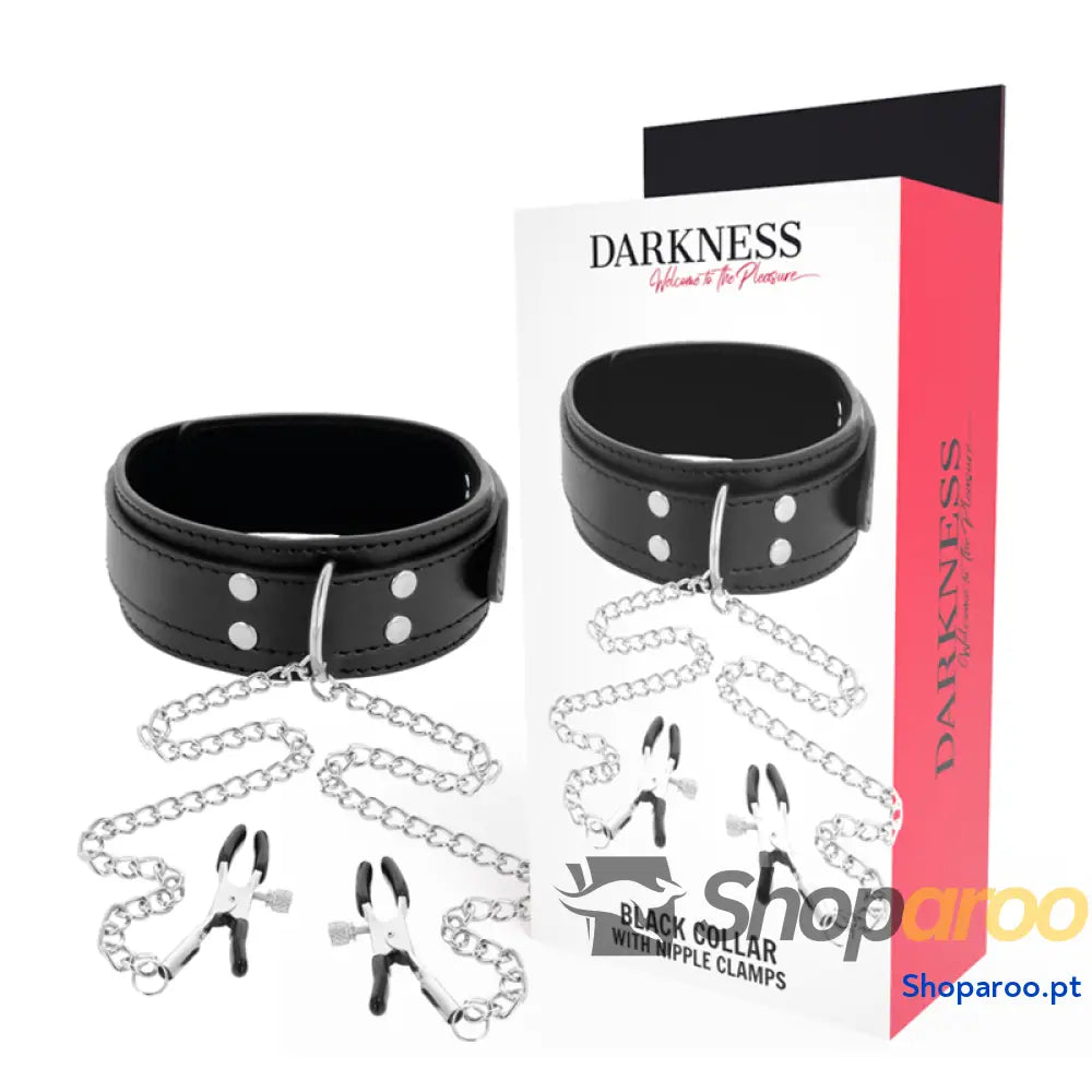 DARKNESS - COLAR COM GRAMPOS DE BICO PRETO