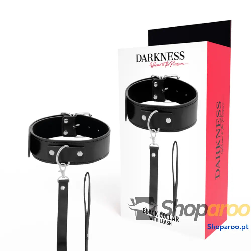 DARKNESS - COLAR DE POSTURA COM CORRENTE DE COURO