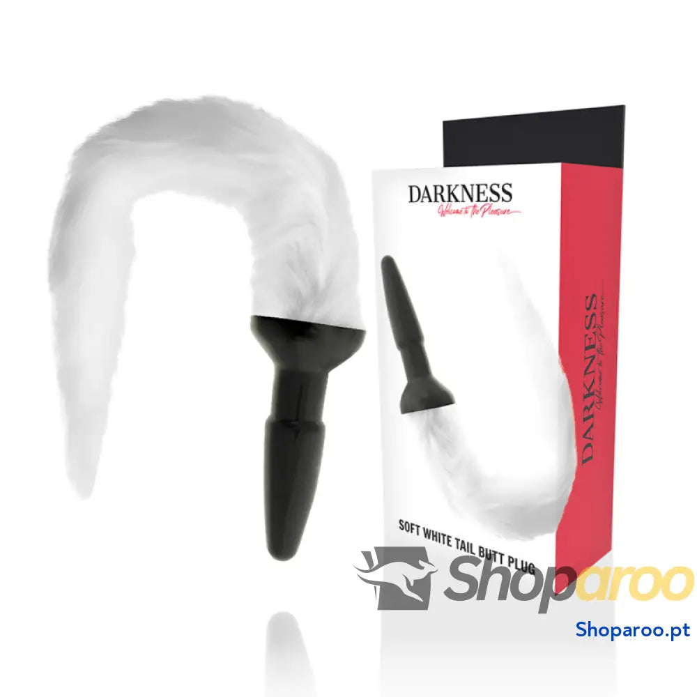 DARKNESS - PLUG ANAL DE SILICONE COM CAUDA BRANCA