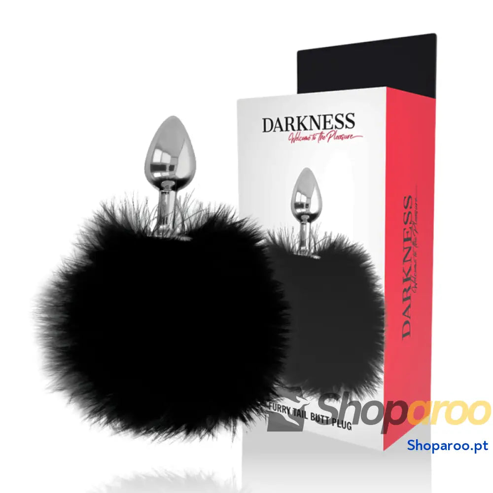DARKNESS - PLUG ANAL EXTRA COM CAUDA PRETA 7 CM