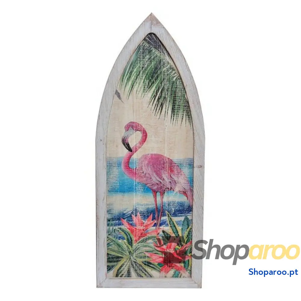 Decoração de Parede DKD Home Decor Madeira Flamimgo rosa Tropical
