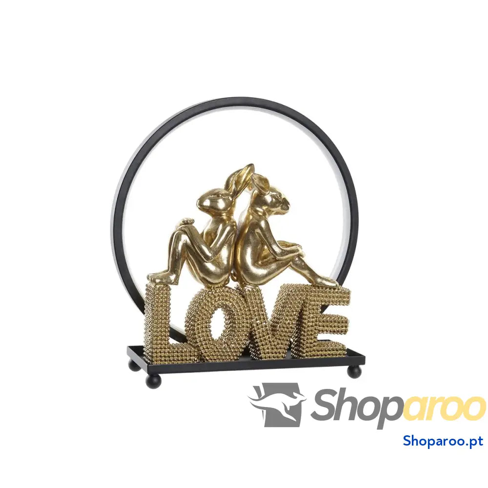 Decoração luminosa DKD Home Decor Love Resina Coelho love 30 x 11 x 31,5 cm