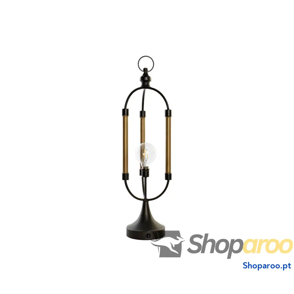 Decoração luminosa DKD Home Decor Preto Dourado Metal (18 x 18 x 61 cm)