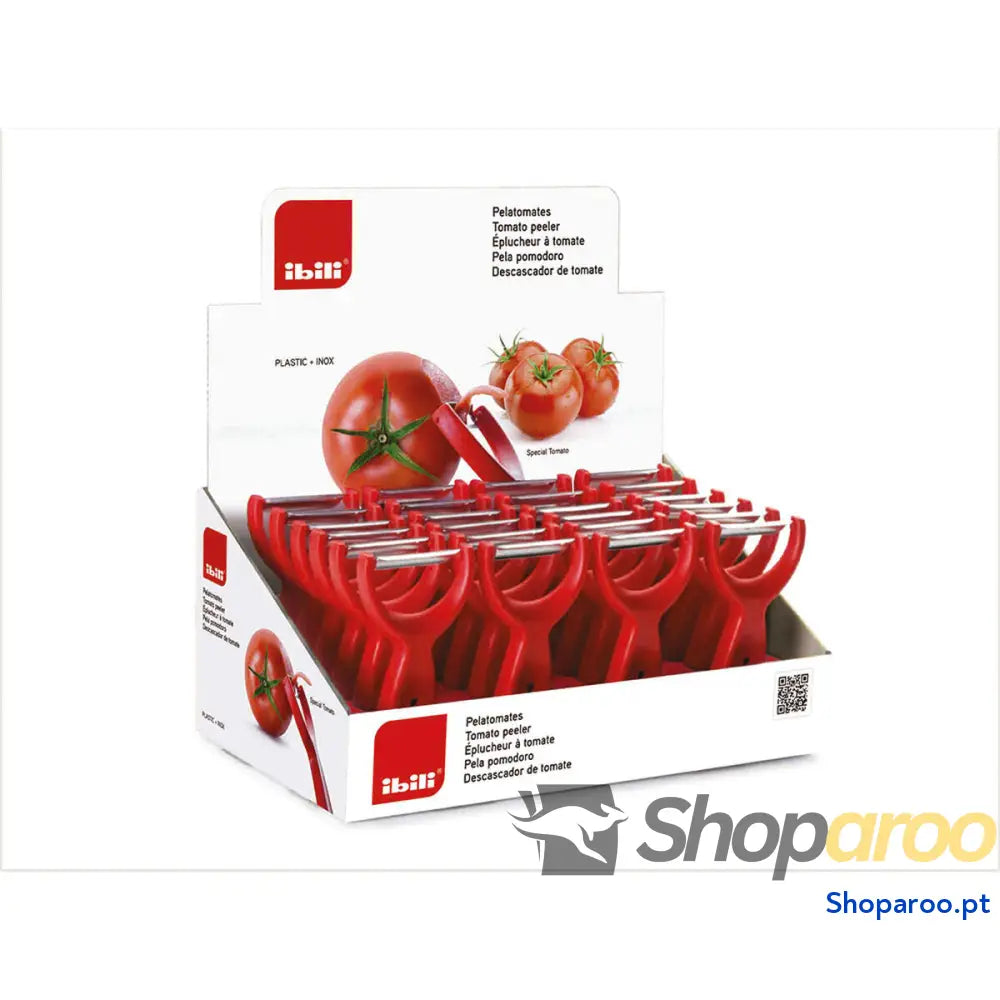 Descascador de Fruta e Vegetais Ibili 15 cm Vermelho Aço inoxidável
