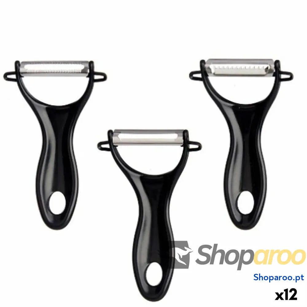 Descascador de Fruta e Vegetais Kinvara 86886 Preto Aço inoxidável Conjunto (12 Unidades)