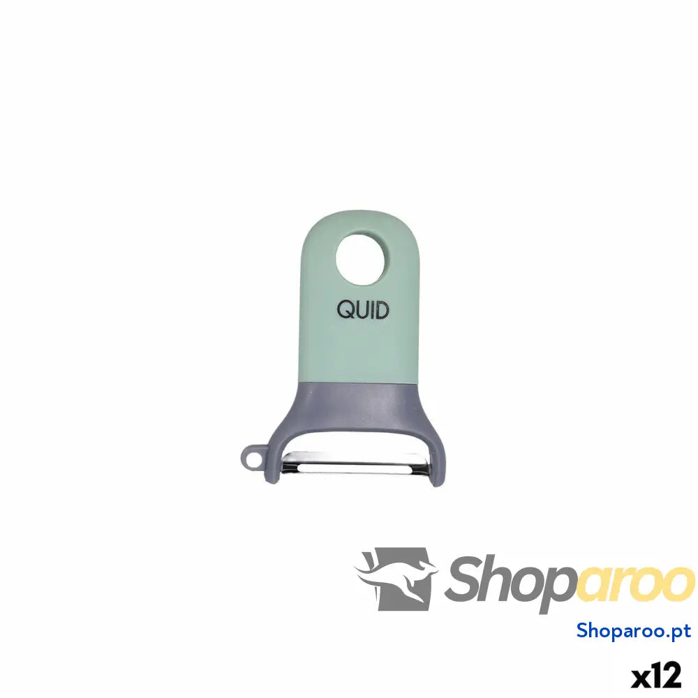 Descascador de Fruta e Vegetais Quid Ozon Verde Metal 11 cm (12 Unidades)