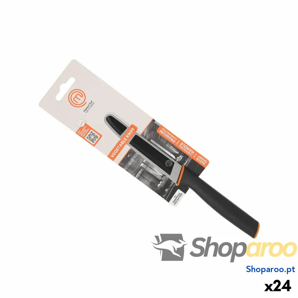 Descascador de Vegetais MasterChef Preto Prateado 11,5 cm (24 Unidades)