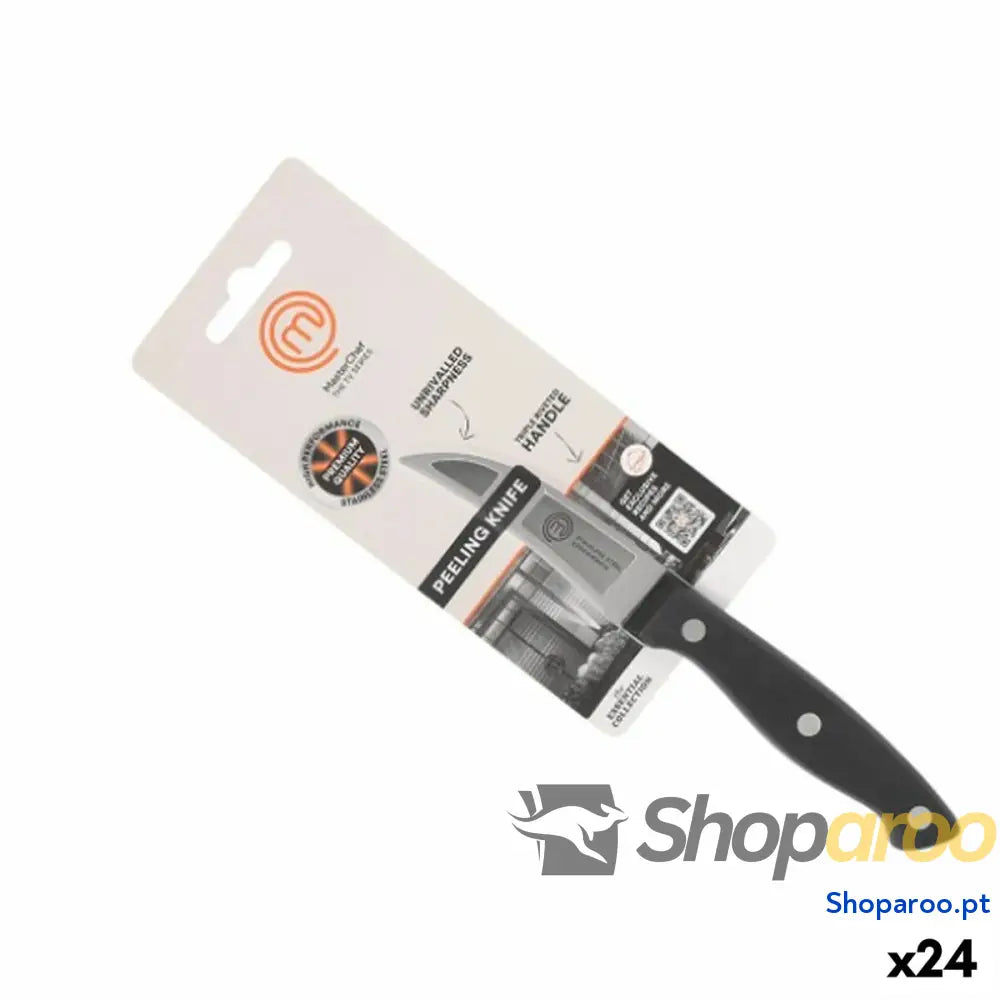 Descascador MasterChef Preto Prateado Aço inoxidável 7 cm (24 Unidades)