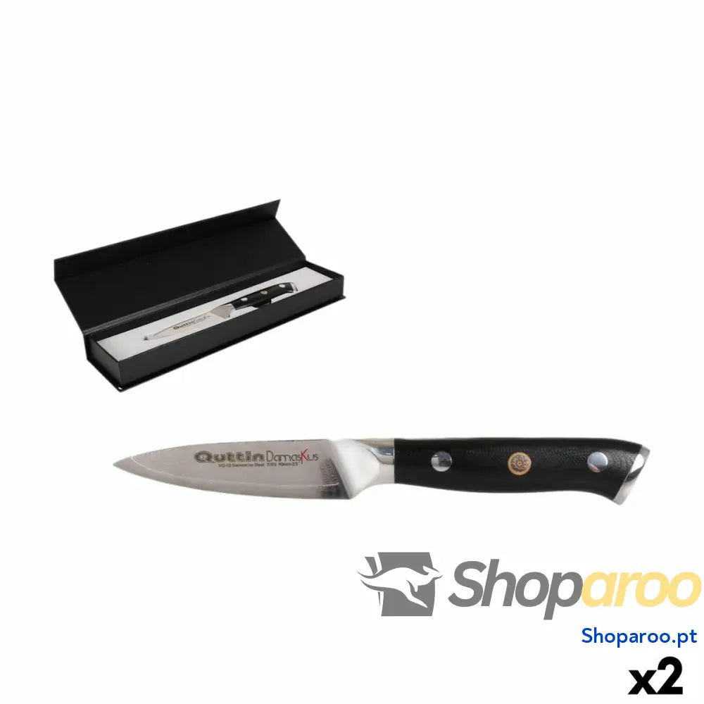 Descascador Quttin Damaskus Preto Prateado Aço inoxidável 9 cm (2 Unidades)