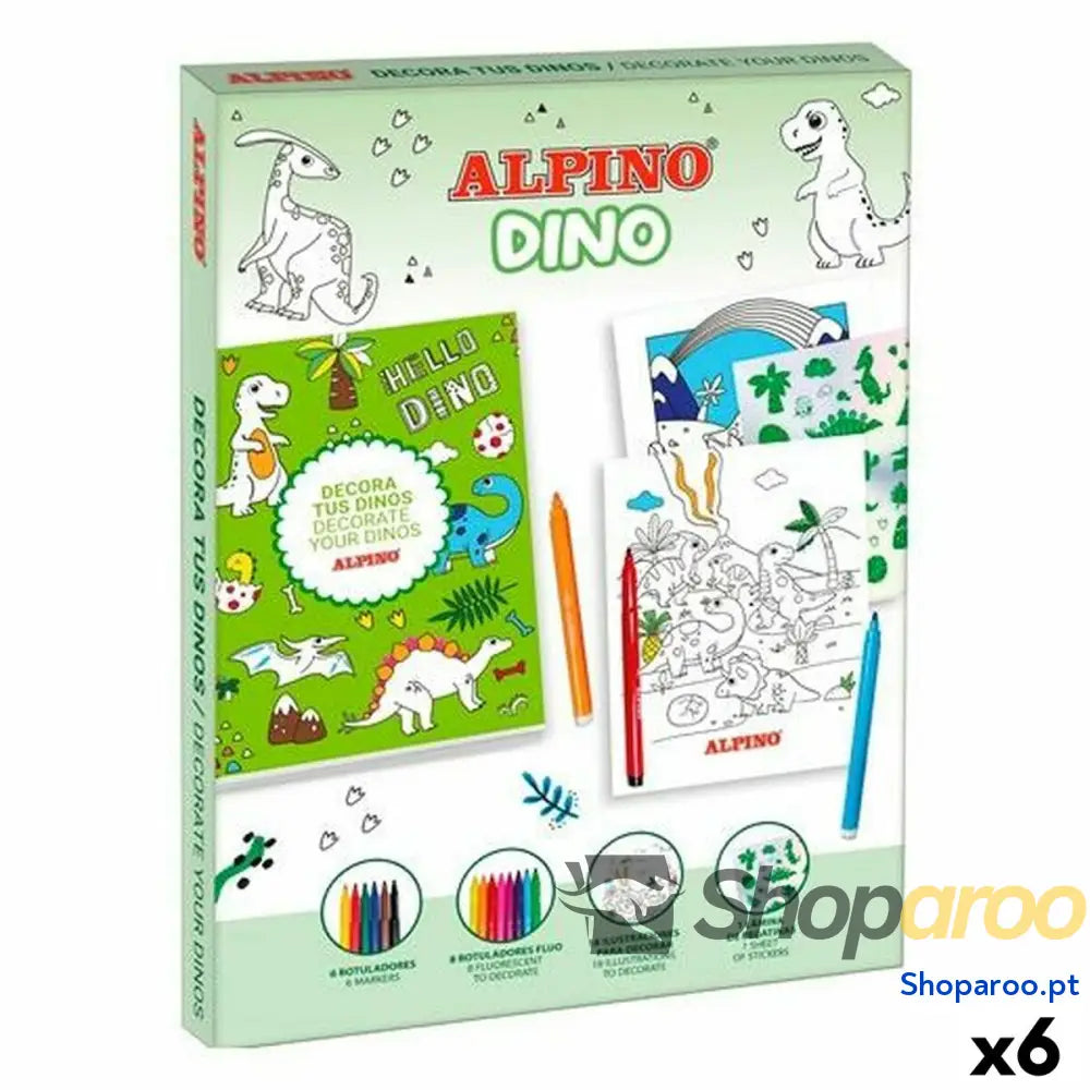 Desenhos para pintar Alpino Dino Multicolor (6 Unidades)