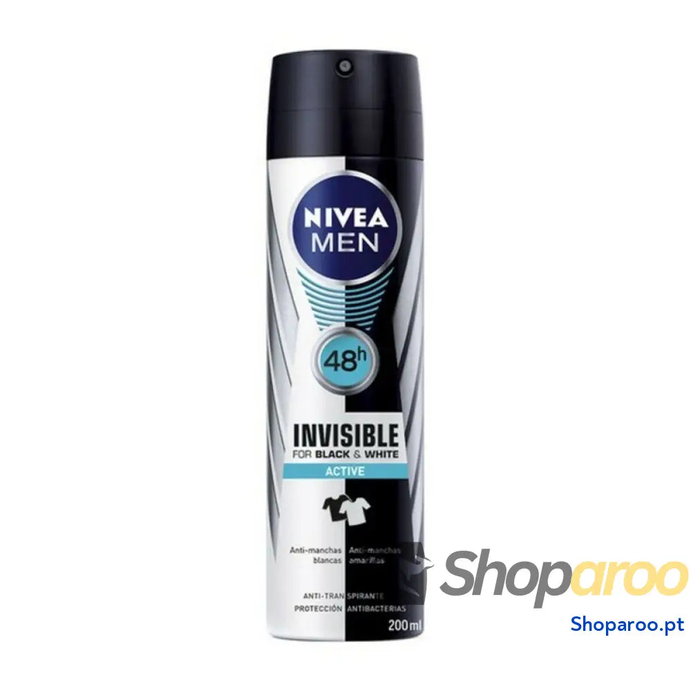 Desodorizante em Spray Men Black & White Active Nivea Men Black White Active (200 ml) 200 ml