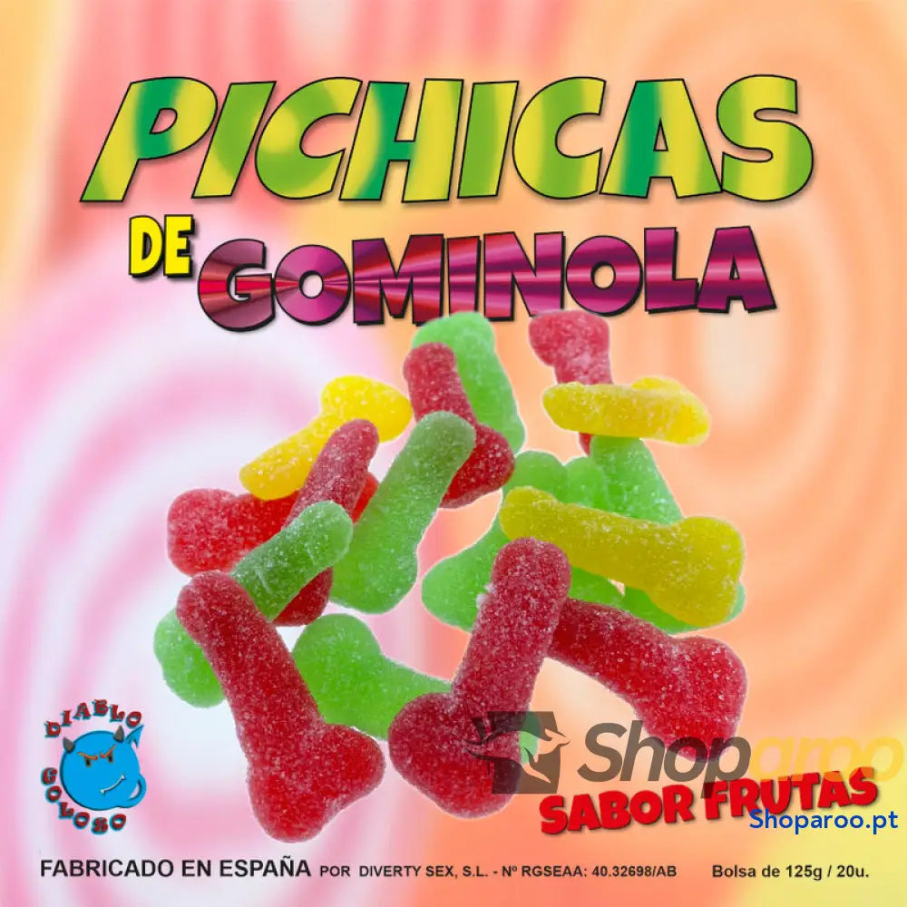DIABLO GOLOSO - PICHITAS DE GUMMINOL DE FRUTA COM AÚCAR