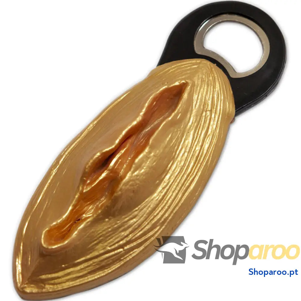 DIABLO PICANTE - ABRIDOR PRETO DOURADO EM FORMA DE VAGINA