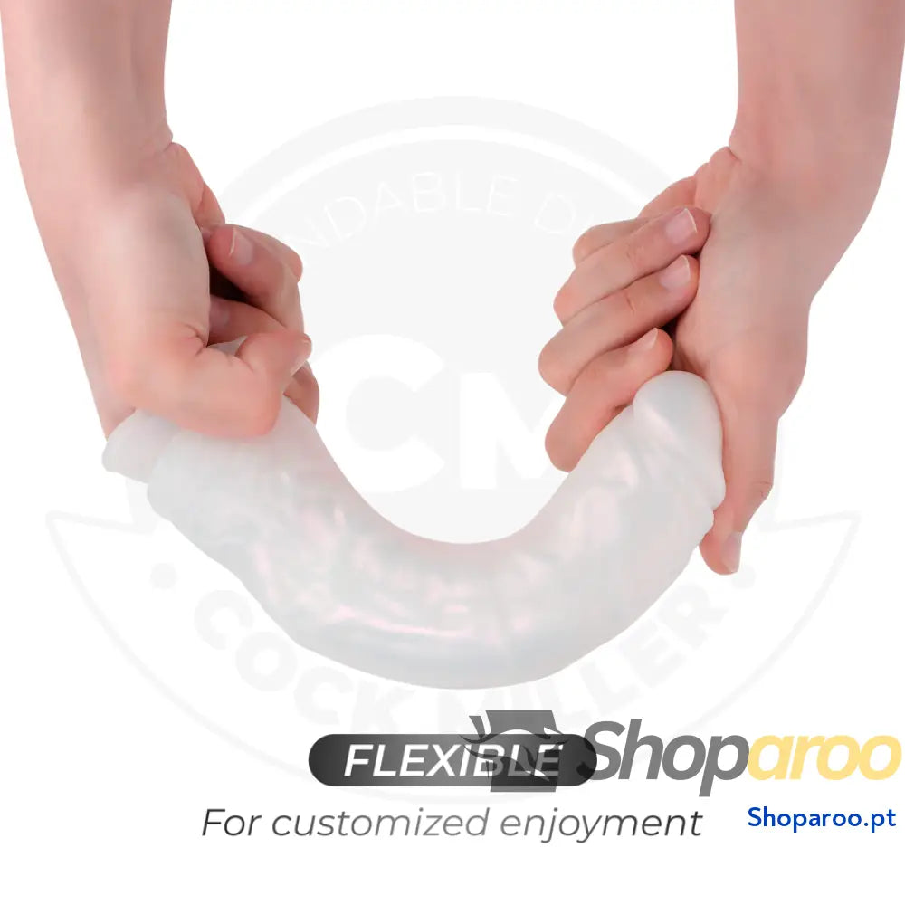 DILDO COM VENTOSA LUZES E VIBRAÇÃO CONTROLE REMOTO BRANCO 20,5 CM - COCK MILLER