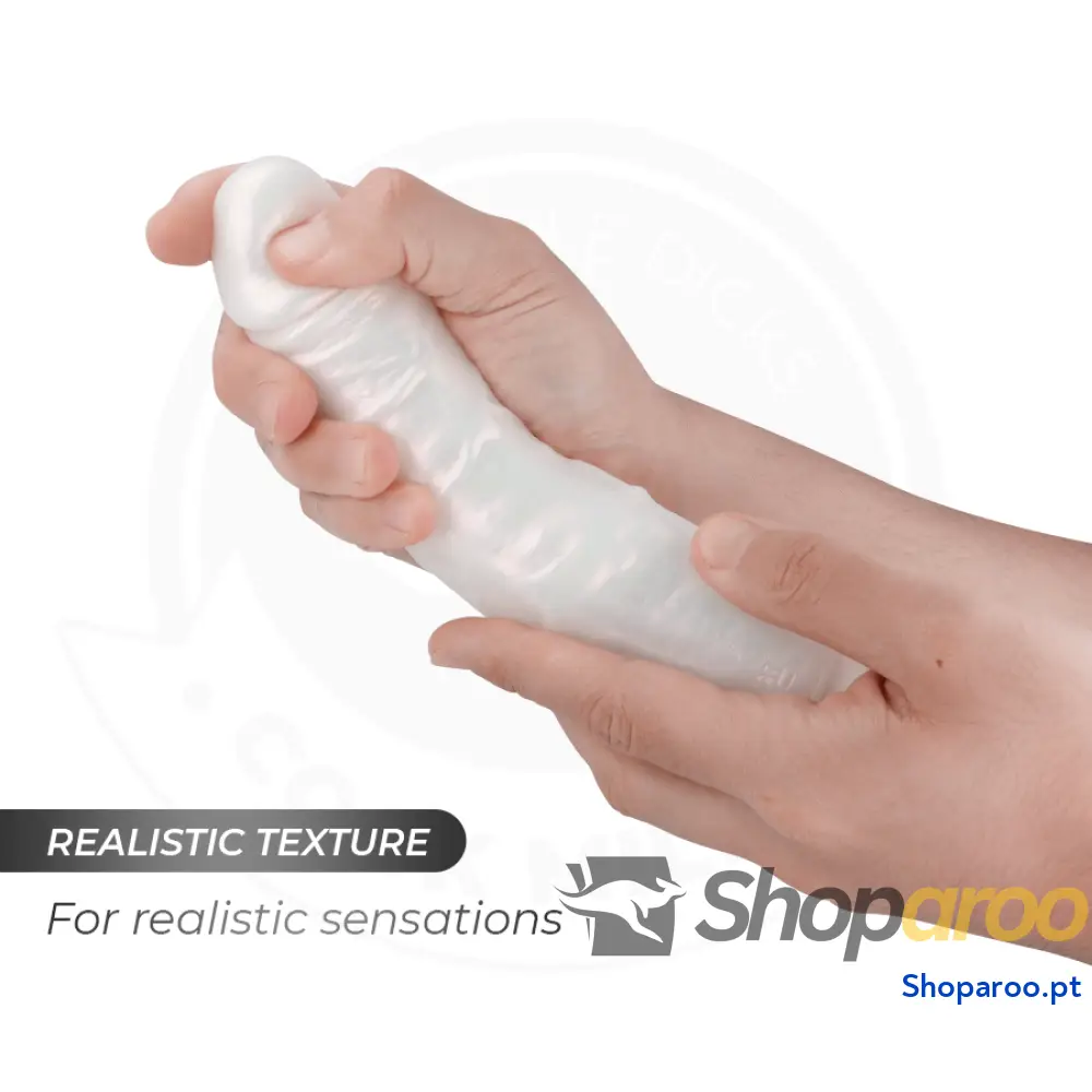 DILDO COM VENTOSA LUZES E VIBRAÇÃO CONTROLE REMOTO BRANCO 21,5 CM - COCK MILLER