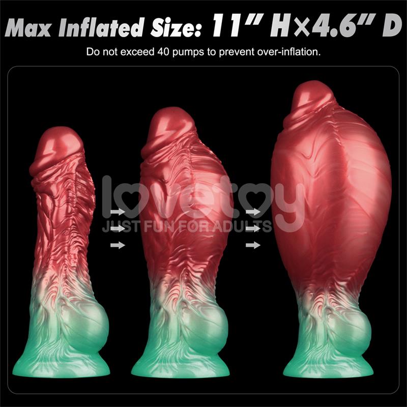 Dildo insuflável de silicone de dupla densidade de 8" - 28 cm