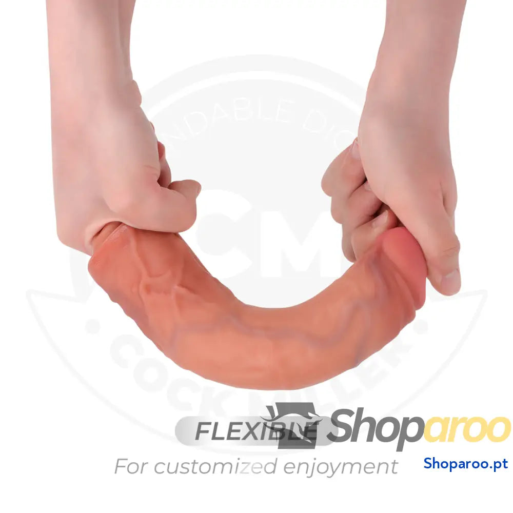 Dildo Realista com Ventosa e Controle Remoto Vibração 20 cm