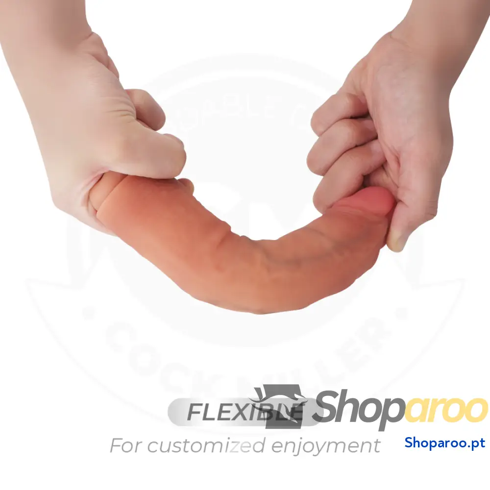 Dildo realista com ventosa e controlo remoto vibração 19,5 cm