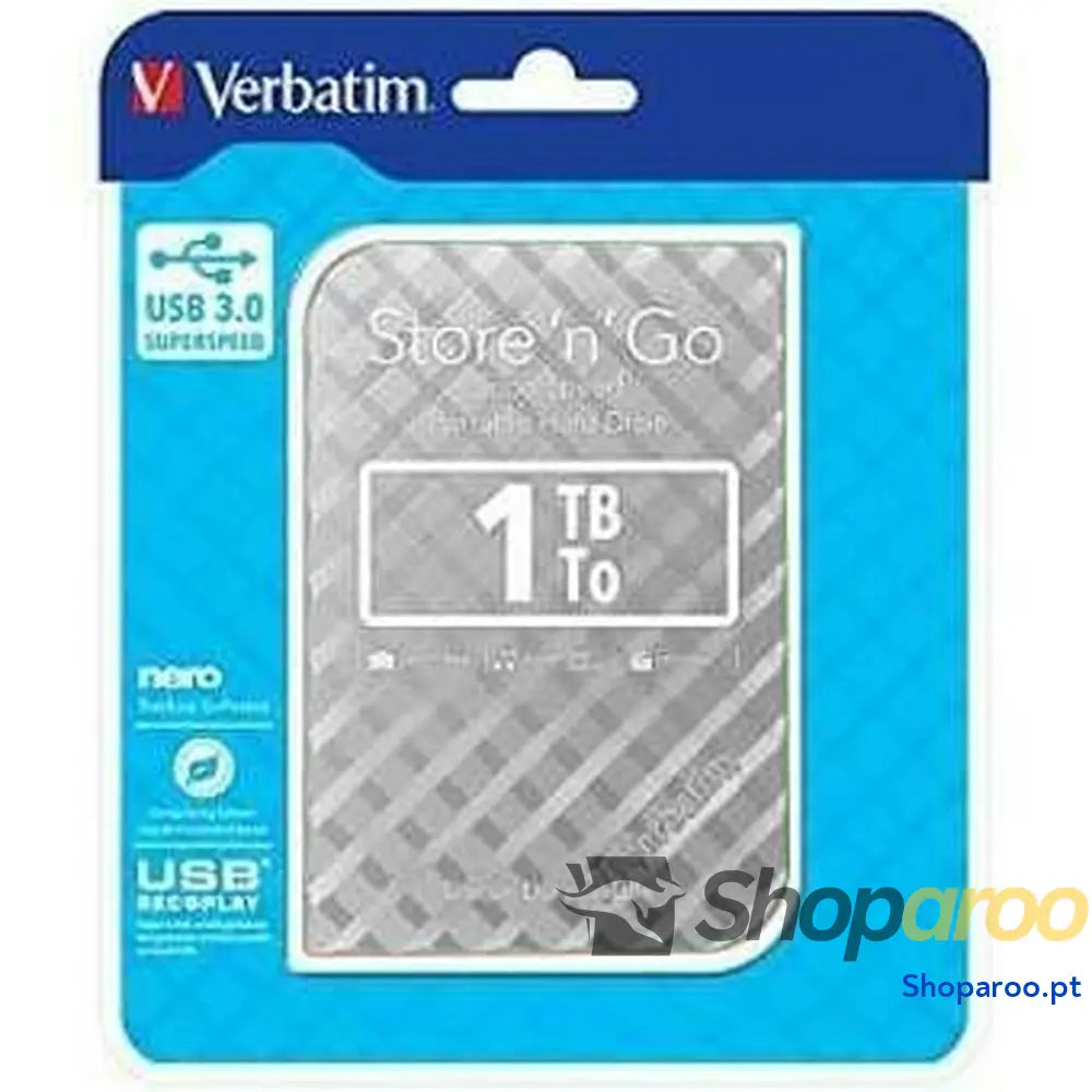 Disco Duro Externo Verbatim 53197 1 TB HDD Prateado