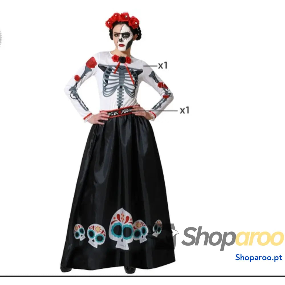 Disfarce Esqueleto Mexicana Multicolor