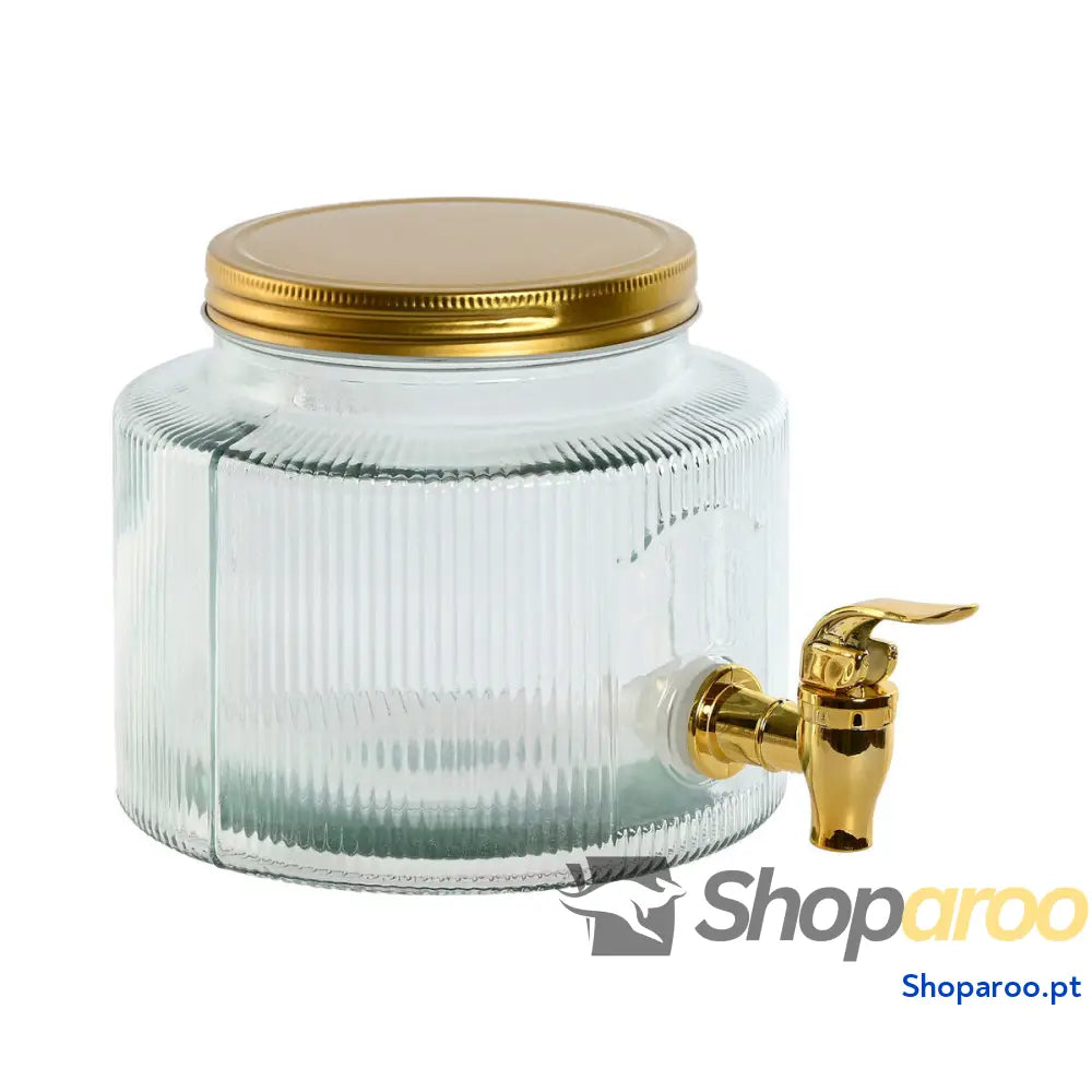 Dispensador de Água Home ESPRIT Dourado Metal Cristal 17,8 x 25 15 cm