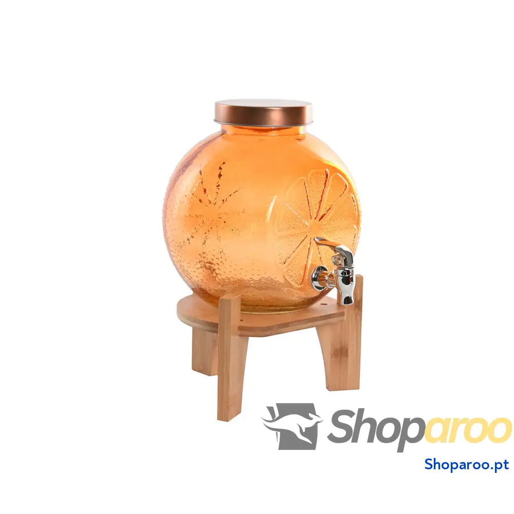 Dispensador de Água Home ESPRIT Laranja Bambu Cristal 5 L 24 x 17,5 cm