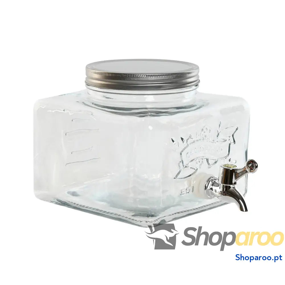 Dispensador de Água Home ESPRIT Transparente Metal Silicone Cristal ABS 3,5 L 19 x 25 16 cm