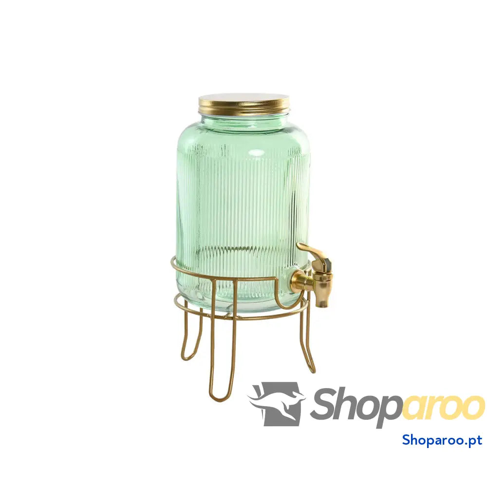 Dispensador de Água Home ESPRIT Verde Dourado Metal Cristal 4 L 16 x 24,6 cm