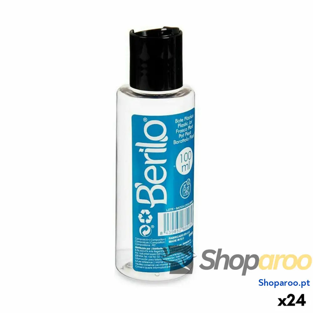 Dispensador de Líquidos de Viagem Berilo SE1541-VERTIDOR Preto Transparente Plástico 100 ml (24 Unidades)