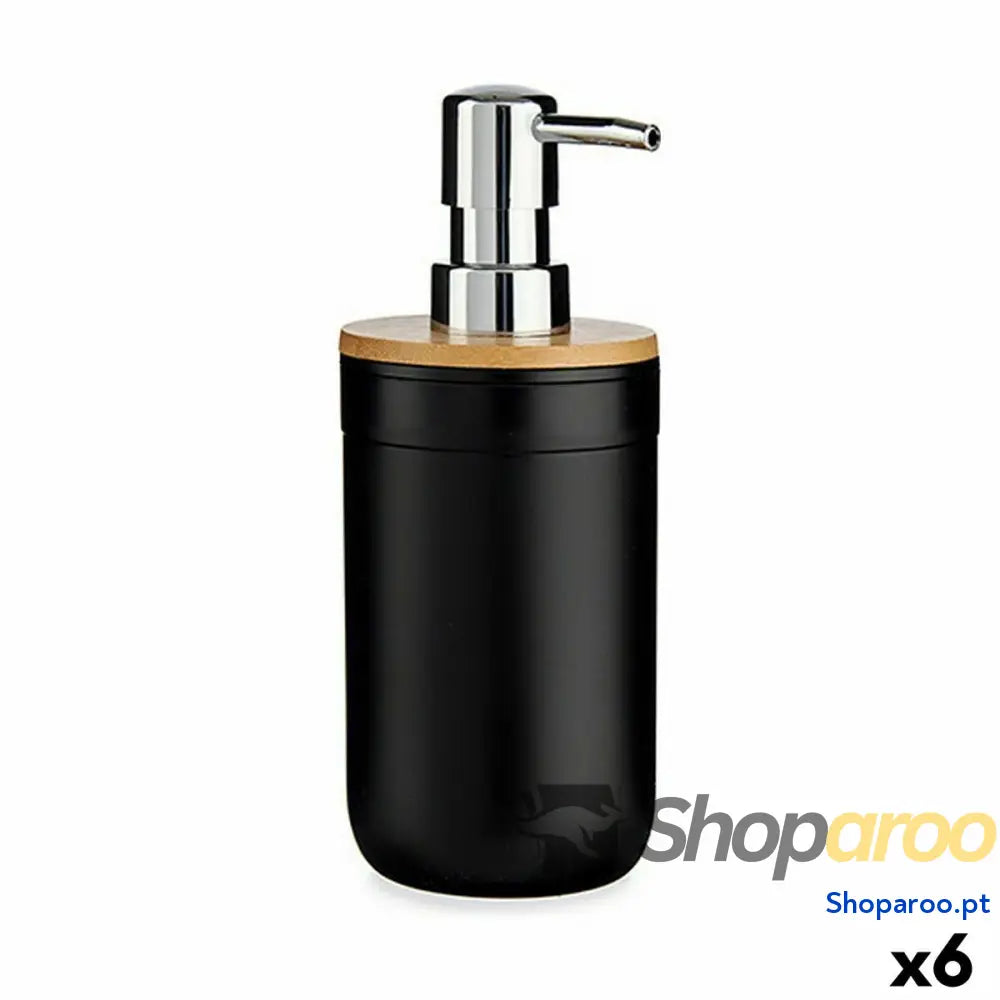 Dispensador de Sabão Berilo 51710 Preto Bambu Polipropileno 350 ml 8 x 17 9 cm (6 Unidades)