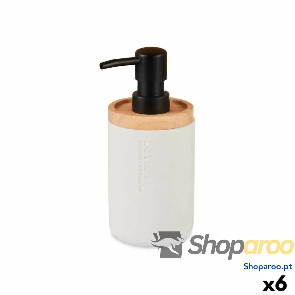 Dispensador de Sabão Berilo 91037 Branco Madeira Resina Plástico 9,5 x 18,5 7,8 cm (6 Unidades)