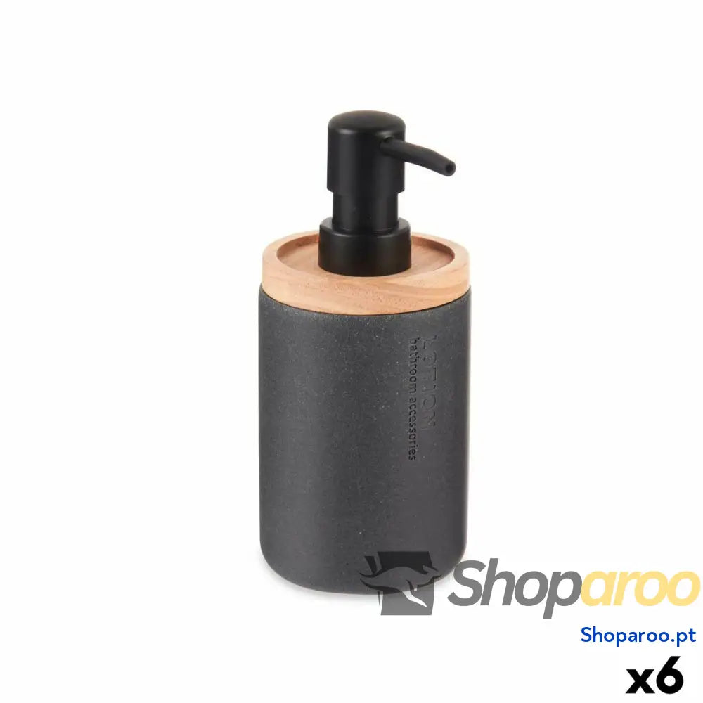 Dispensador de Sabão Berilo B5456BC 1 444 Preto Madeira Resina Plástico 9,5 x 18,5 7,8 cm (6 Unidades)