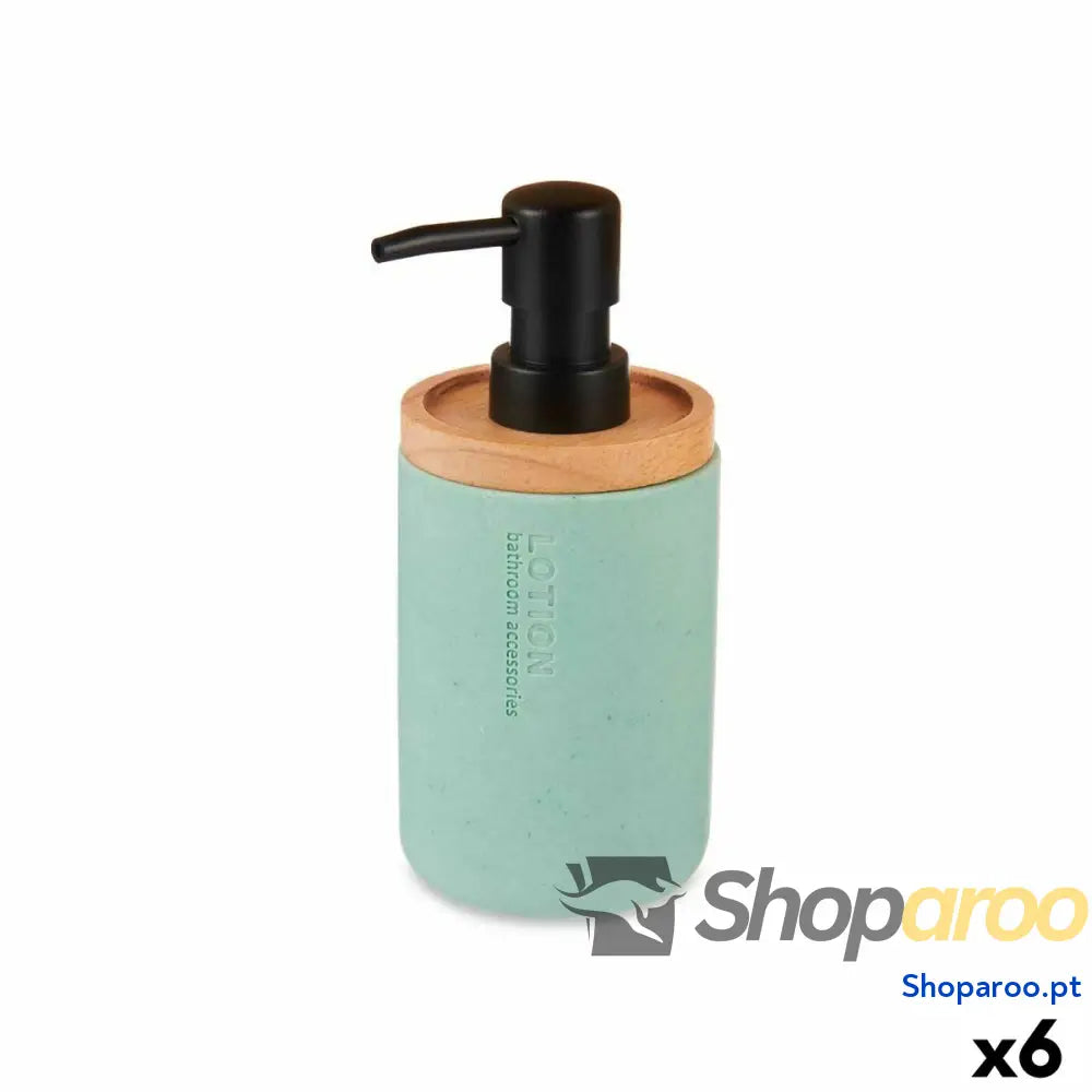 Dispensador de Sabão Berilo B5456BC 1 446 Menta Madeira Resina Plástico 9,5 x 18,5 7,8 cm (6 Unidades)