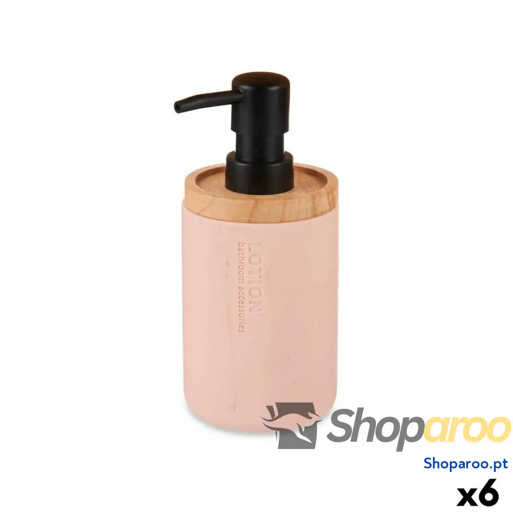 Dispensador de Sabão Berilo B5456BC 1 448 Cor Rosa Madeira Resina Plástico 9,5 x 18,5 7,8 cm (6 Unidades)