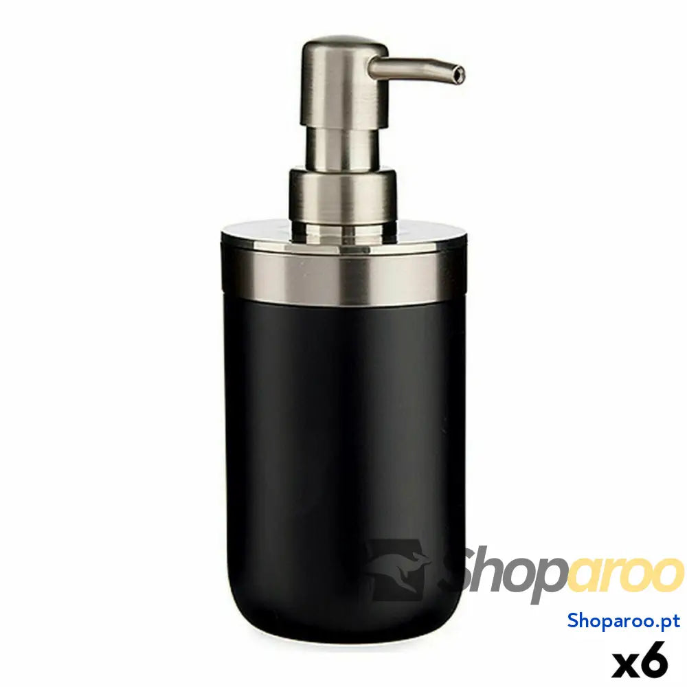 Dispensador de Sabão Berilo BP15 001 1 Preto Prateado Aço inoxidável Plástico 350 ml (6 Unidades)