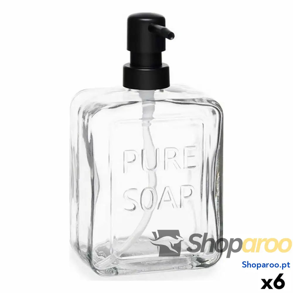 Dispensador de Sabão Berilo Pure Soap Transparente Cristal Plástico 570 ml 10 x 18 6 cm (6 Unidades)