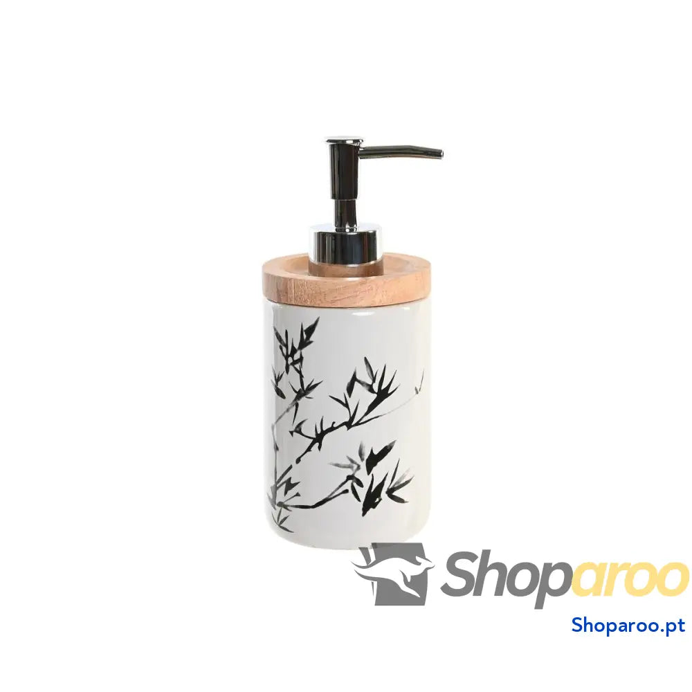 Dispensador de Sabão DKD Home Decor 8 x 9 17,5 cm Preto Branco Grés