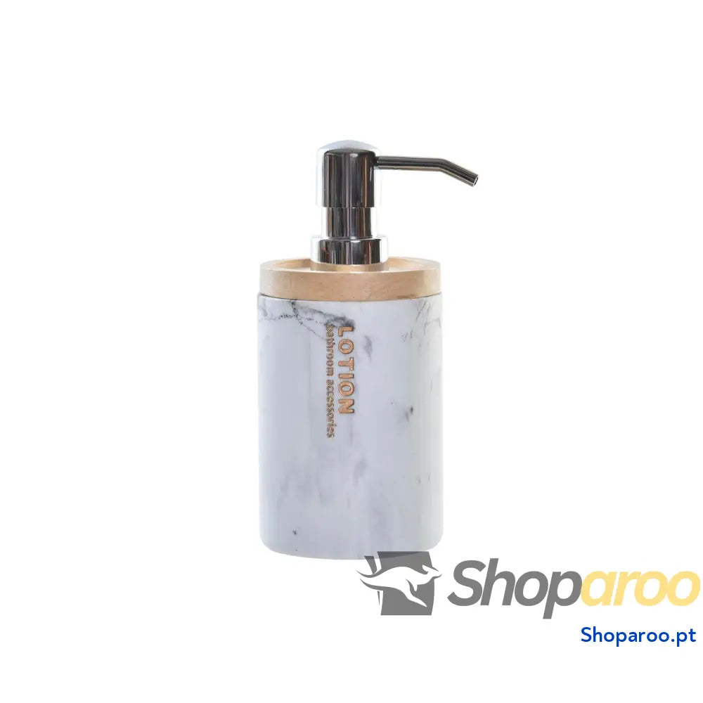 Dispensador de Sabão DKD Home Decor Mármore Branco Natural Resina Borracha natural Plástico