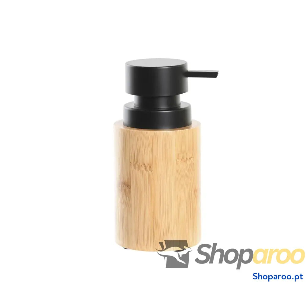 Dispensador de Sabão DKD Home Decor Preto Natural Bambu Polipropileno Loft 8 x 16 cm