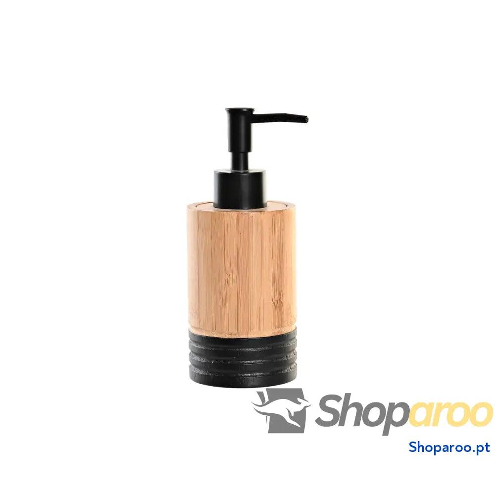 Dispensador de Sabão DKD Home Decor Preto Natural Bambu Polipropileno