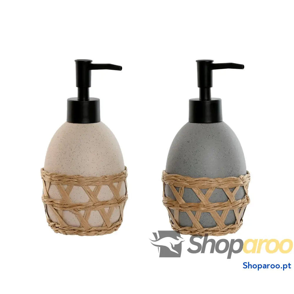 Dispensador de Sabão Home ESPRIT Cinzento Creme Dolomite (2 Unidades)