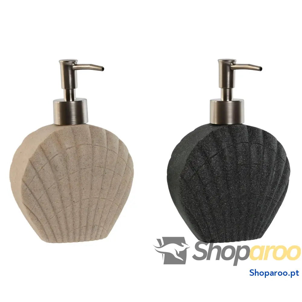 Dispensador de Sabão Home ESPRIT Cinzento Creme Resina Polietileno 12 X 6 16,5 cm (2 Unidades)