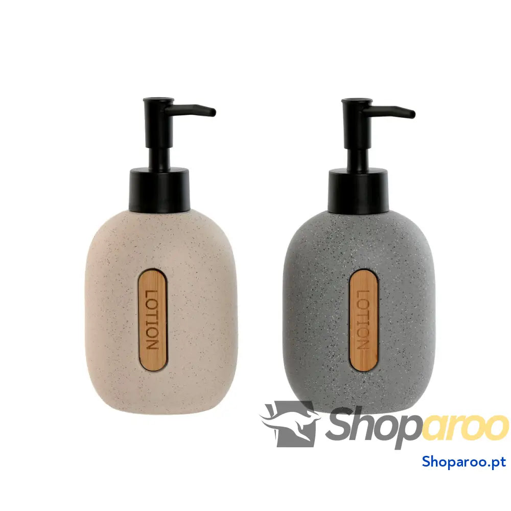 Dispensador de Sabão Home ESPRIT Preto Cinzento Creme ABS Dolomite (2 Unidades)
