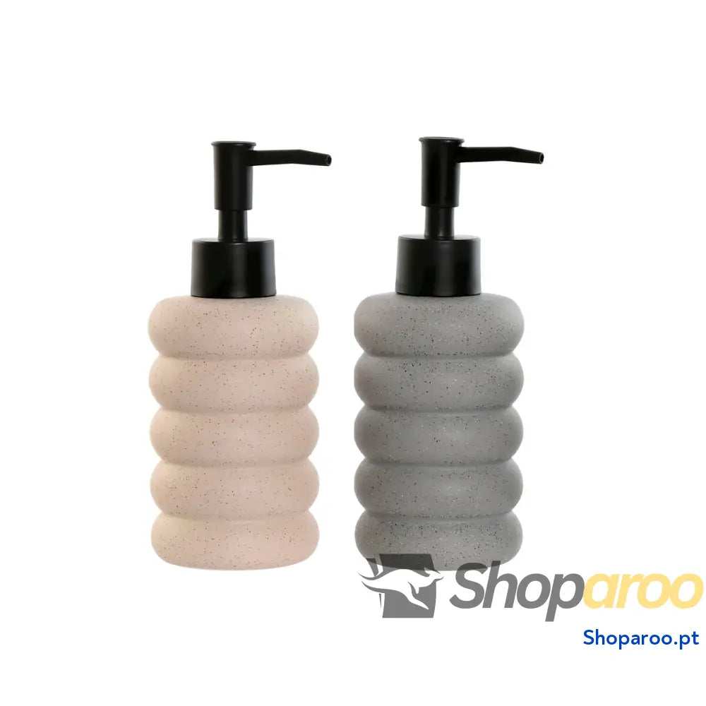 Dispensador de Sabão Home ESPRIT Preto Cinzento Creme ABS Dolomite 7 x 17,5 cm (2 Unidades)