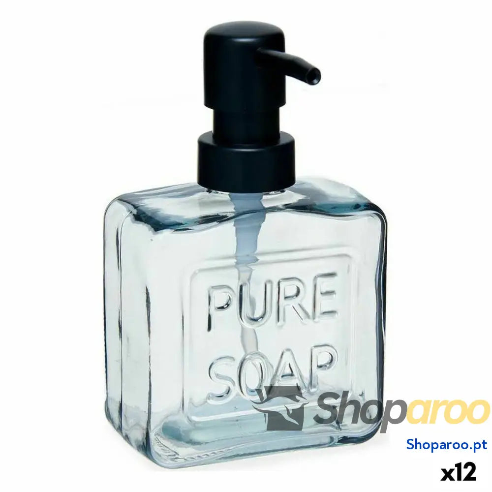 Dispensador de Sabão Pure Soap 250 ml Cristal Preto Plástico (12 Unidades)