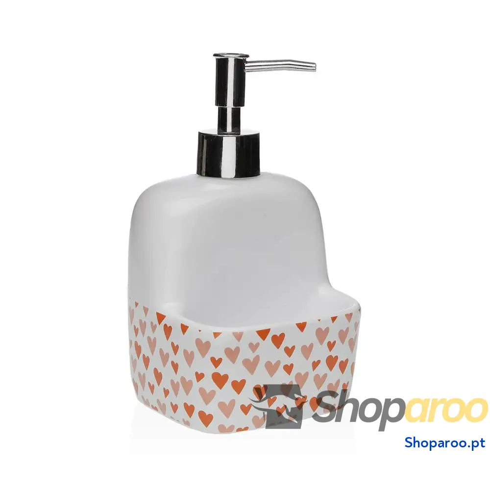 Dispensador de Sabão Versa Amore Cerâmica 9,4 x 17,8 10,5 cm