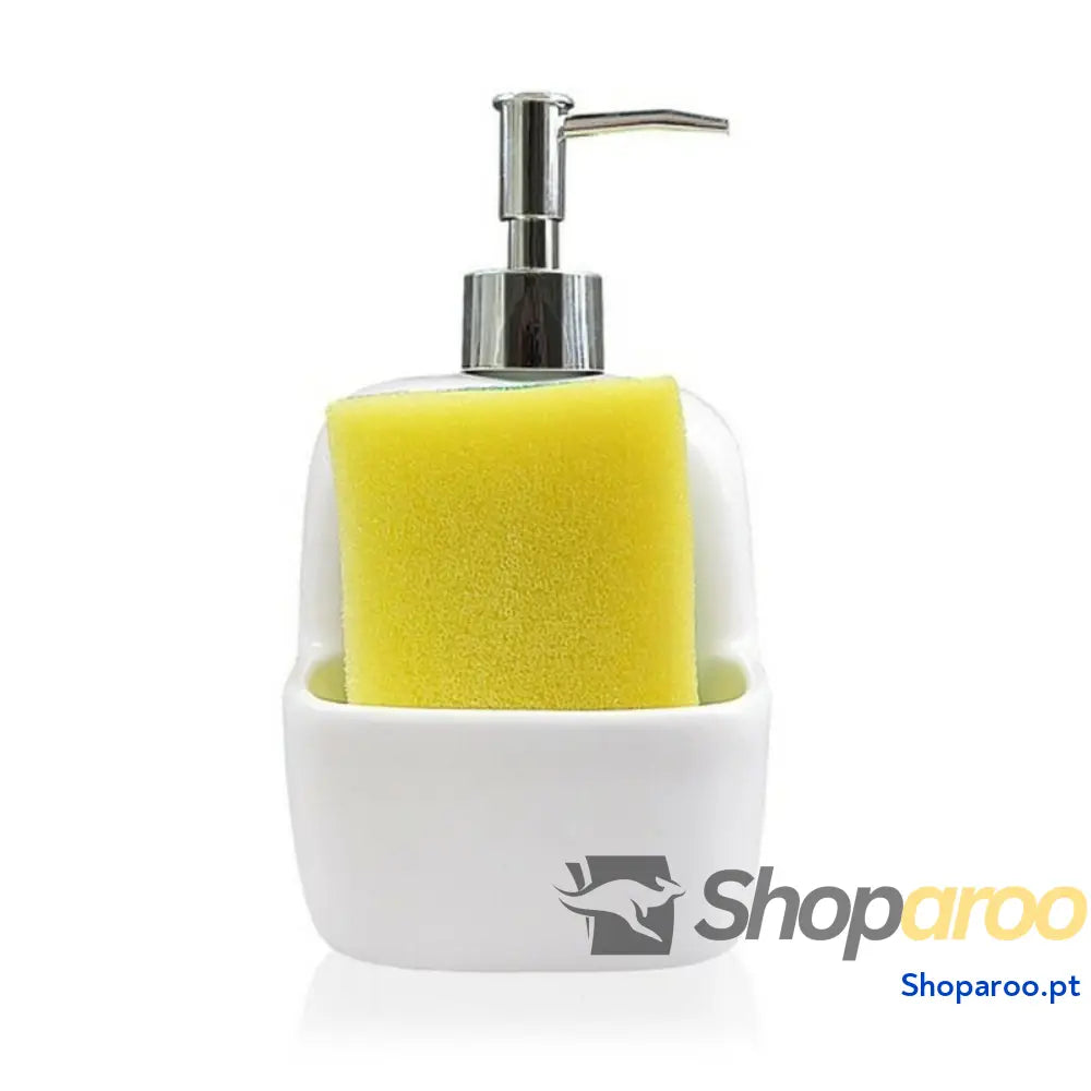 Dispensador de Sabão Versa Branco Cerâmica 9,4 x 17,8 10,5 cm