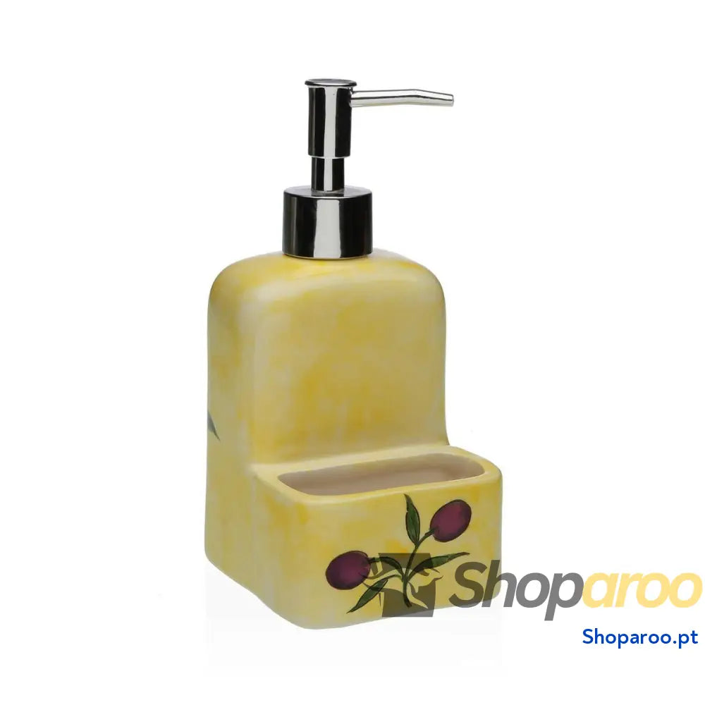 Dispensador de Sabão Versa Cerâmica ABS Dolomite Azeitona 9 x 18,5 8 cm